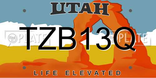 TZB13Q Utah License Plate