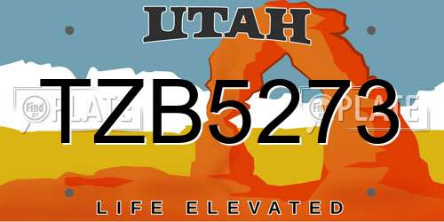 TZB5273 Utah License Plate