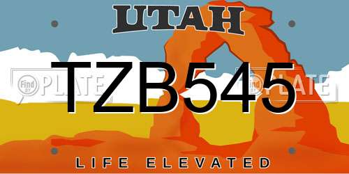 TZB545 Utah License Plate