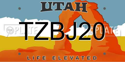TZBJ20 Utah License Plate