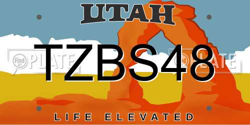 TZBS48 Utah License Plate