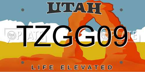 TZGG09 Utah License Plate