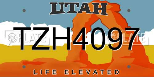 TZH4097 Utah License Plate