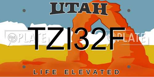 TZI32F Utah License Plate