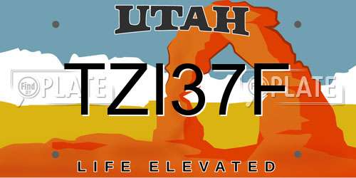 TZI37F Utah License Plate