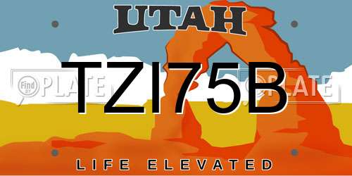 TZI75B Utah License Plate