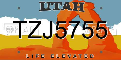 TZJ5755 Utah License Plate