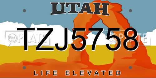 TZJ5758 Utah License Plate
