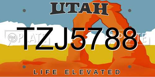 TZJ5788 Utah License Plate