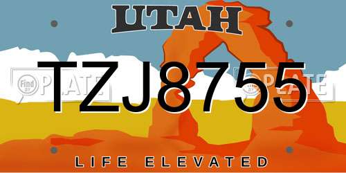 TZJ8755 Utah License Plate
