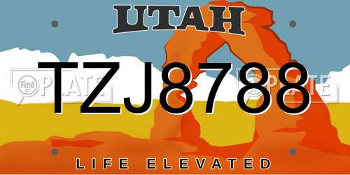 TZJ8788 Utah License Plate