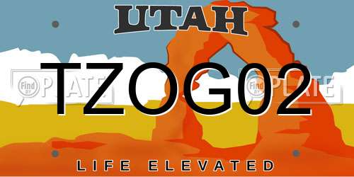 TZOG02 Utah License Plate
