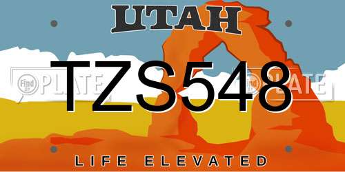 TZS548 Utah License Plate