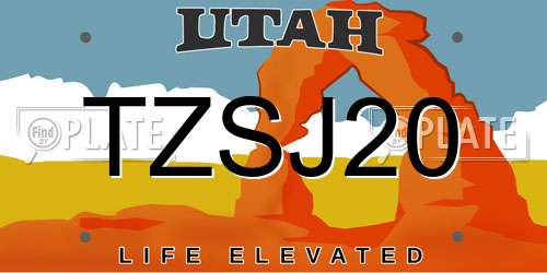 TZSJ20 Utah License Plate