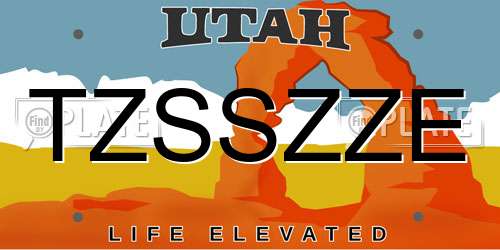 TZSSZZE Utah License Plate