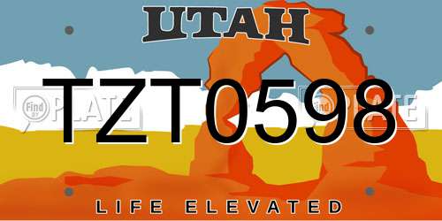 TZT0598 Utah License Plate