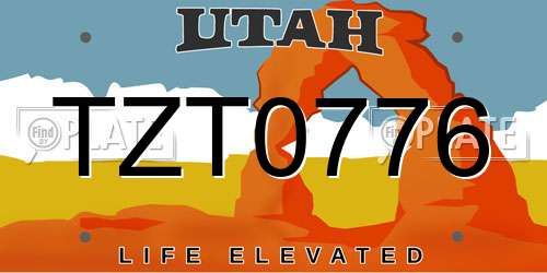TZT0776 Utah License Plate