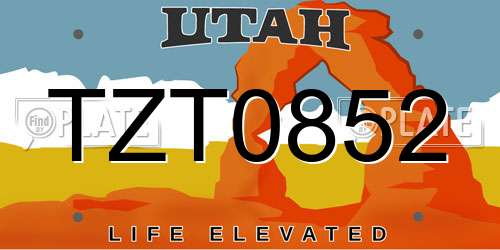 TZT0852 Utah License Plate