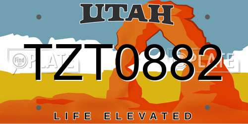 TZT0882 Utah License Plate