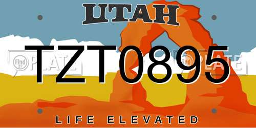 TZT0895 Utah License Plate