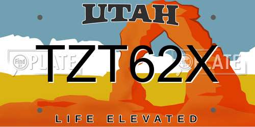 TZT62X Utah License Plate
