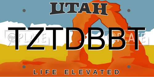 TZTDBBT Utah License Plate