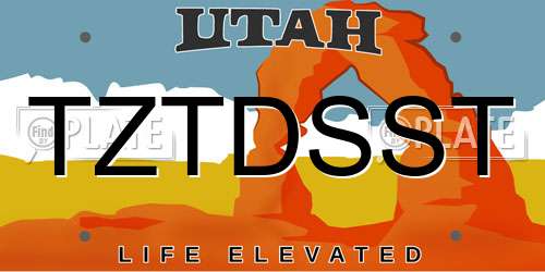 TZTDSST Utah License Plate