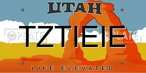 TZTIEIE Utah License Plate