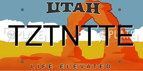 TZTNTTE Utah License Plate
