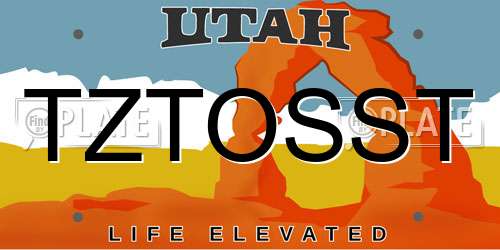 TZTOSST Utah License Plate