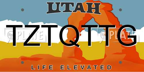 TZTQTTG Utah License Plate