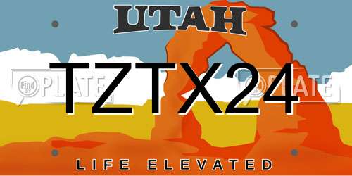 TZTX24 Utah License Plate