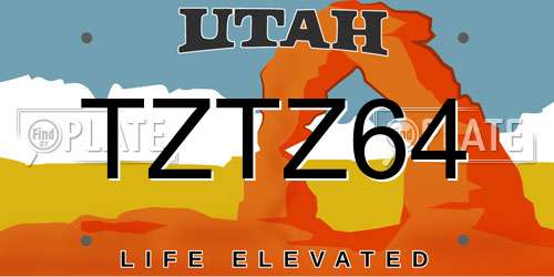 TZTZ64 Utah License Plate
