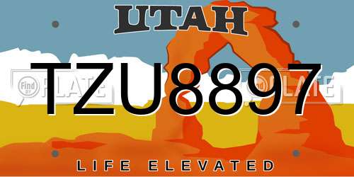 TZU8897 Utah License Plate