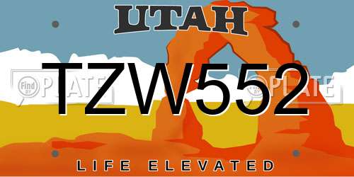 TZW552 Utah License Plate