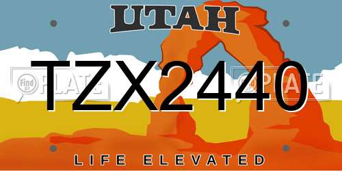 TZX2440 Utah License Plate