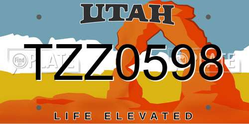 TZZ0598 Utah License Plate