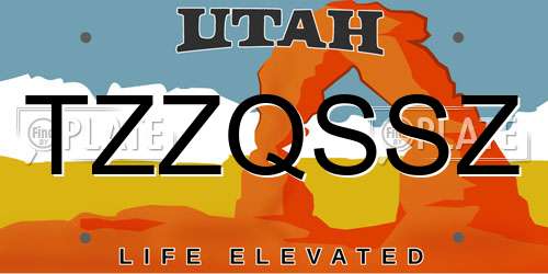 TZZQSSZ Utah License Plate