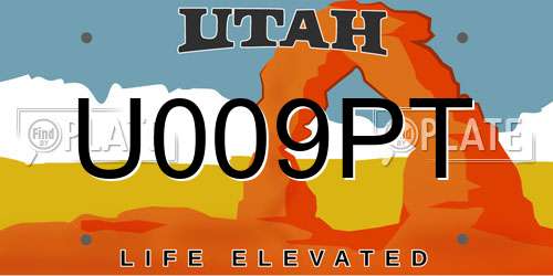 U009PT Utah License Plate