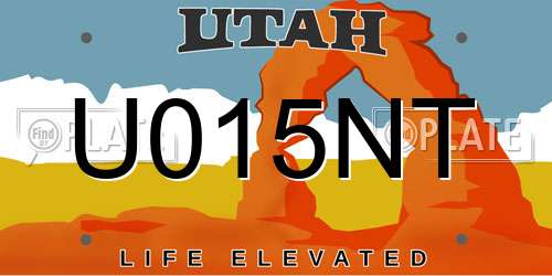 U015NT Utah License Plate