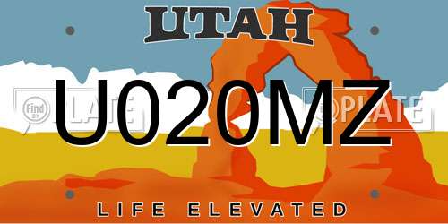 U020MZ Utah License Plate