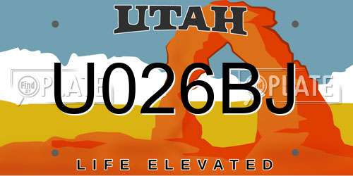 U026BJ Utah License Plate