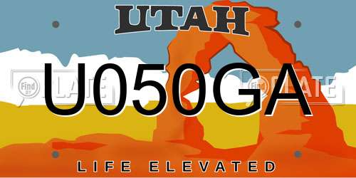 U050GA Utah License Plate