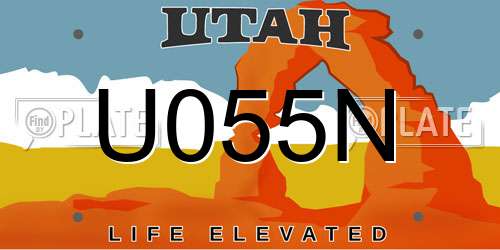 U055N Utah License Plate