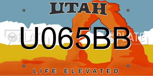 U065BB Utah License Plate