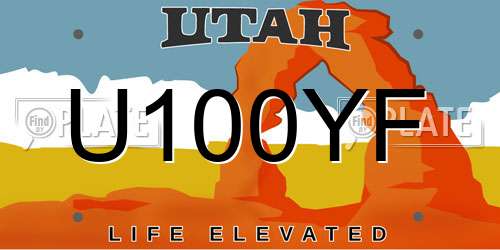 U100YF Utah License Plate