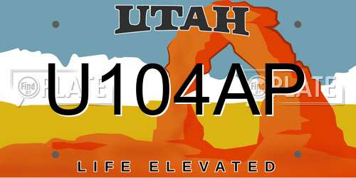 U104AP Utah License Plate