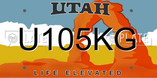 U105KG Utah License Plate