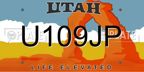 U109JP Utah License Plate