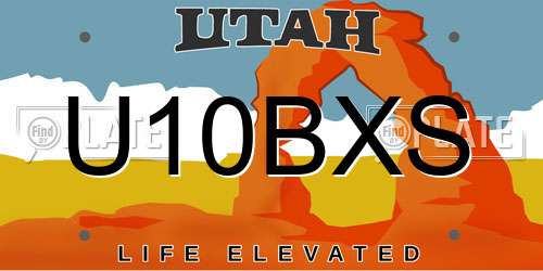 U10BXS Utah License Plate